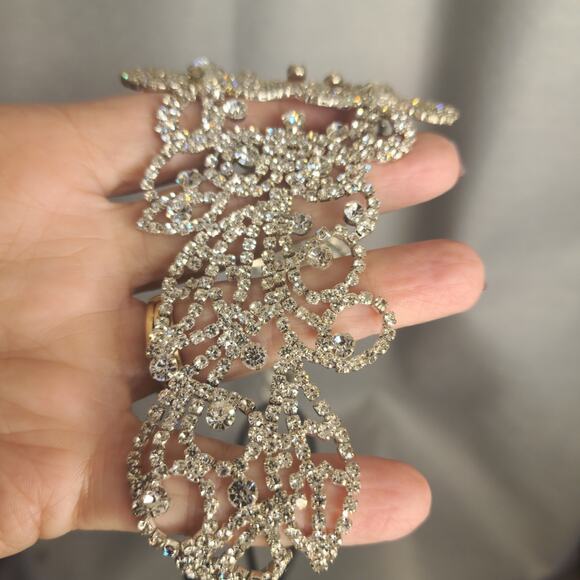 Bridal Crystal Headband Silver Filigree Vintage Style Wedding Hair Accessory main image 5